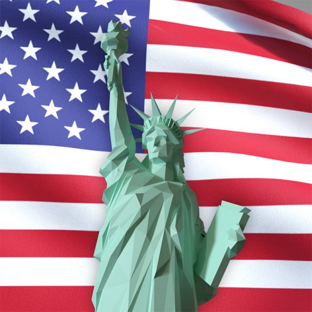 statue of liberty - lowpoly 3D Модель .c4d .max .obj .3ds .fbx .stl .blend 
