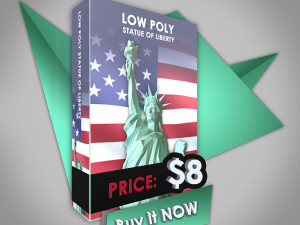 statue of liberty - lowpoly 3D Модель
