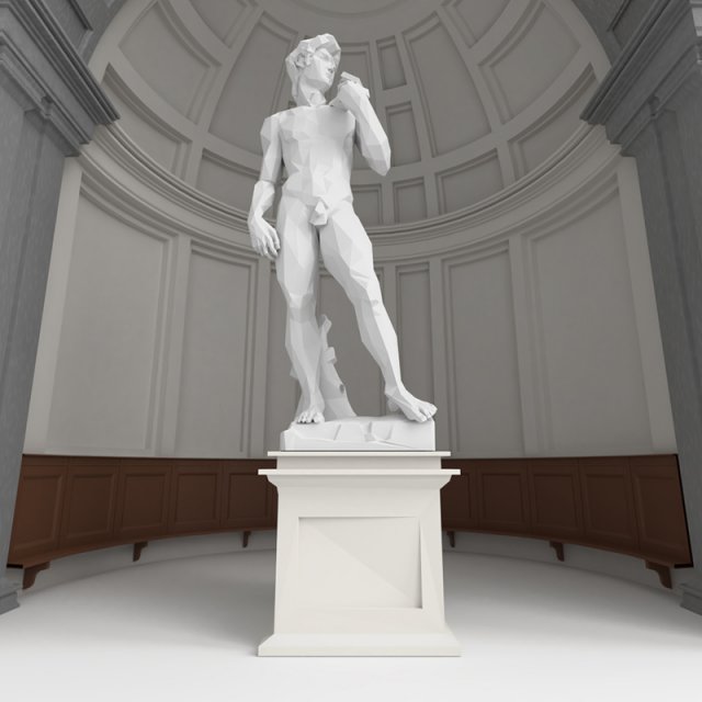 statue of david - lowpoly Modello 3D .c4d .max .obj .3ds .fbx .stl .blend 