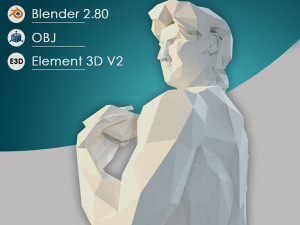 statue of david - lowpoly Modello 3D