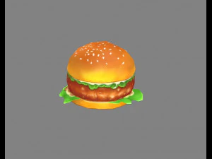 hamb&uacute;rguer de desenho animado Modelo 3D