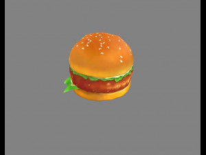 cartoon hamburger 3D 模型