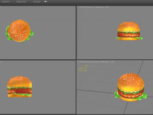 cartoon hamburger 3D Model