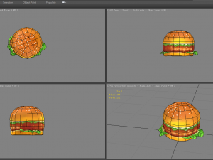 cartoon hamburger 3D 模型