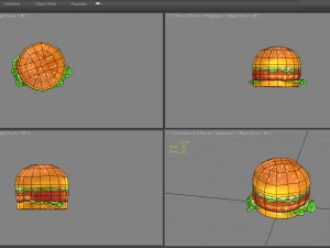 cartoon hamburger 3D Model