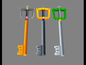 cartoon treasure chest key 3D Model