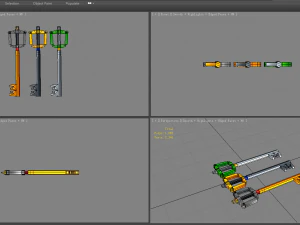 cartoon treasure chest key 3D Model