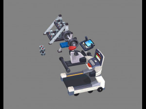 cartoon fitness equipment Modello 3D