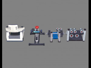cartoon fitness equipment Modello 3D