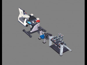cartoon fitness equipment Modello 3D