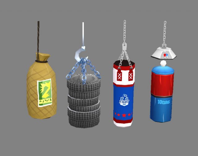 cartoon sandbags Modelo 3D .c4d .max .obj .3ds .fbx .stl .blend 