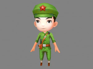 cartoon soldier 3D Model