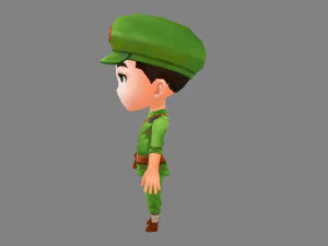 cartoon soldier 3D Model