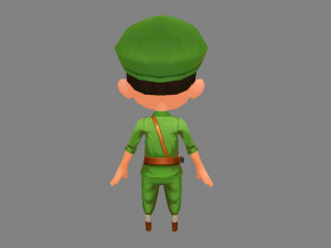 cartoon soldier Modelo 3D