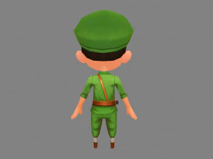 cartoon soldier 3D Model