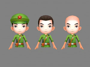 cartoon soldier 3D Model