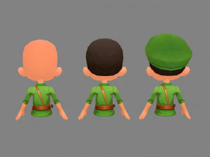 cartoon soldier 3D Model