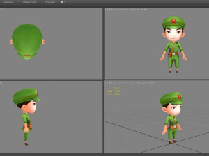 cartoon soldier 3D Model