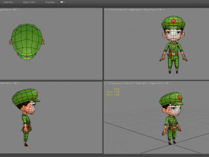 cartoon soldier 3D Model