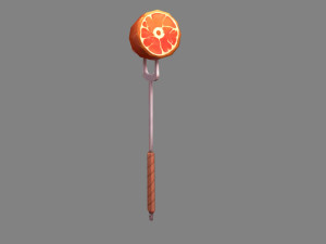 cartoon food - fork turkey leg 3D Модель