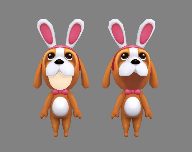 cartoon puppy doll costume 3D 모델 .c4d .max .obj .3ds .fbx .stl .blend 