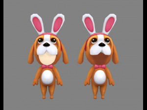 cartoon puppy doll costume 3D Model