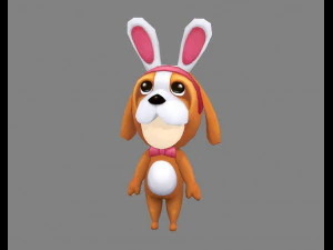 cartoon puppy doll costume 3D Model