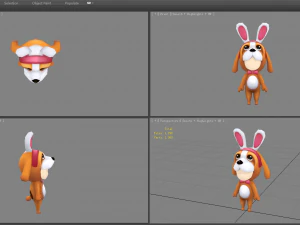 cartoon puppy doll costume 3D Model