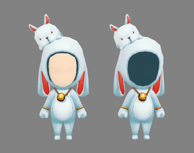 cartoon bunny rabbit doll costume 3D 모델 .c4d .max .obj .3ds .fbx .stl .blend