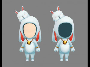 cartoon bunny rabbit doll costume 3D Model