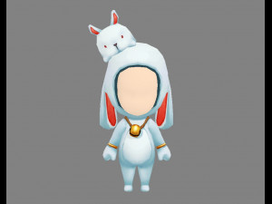 cartoon bunny rabbit doll costume 3D 모델