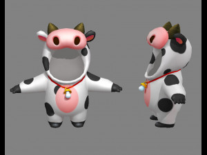 cartoon cow costume 3D Model