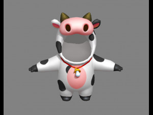 cartoon cow costume Modelo 3D
