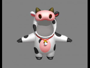 cartoon cow costume 3D Model