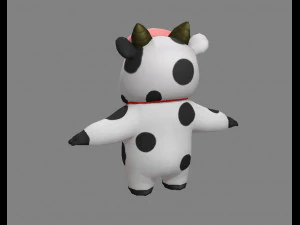 cartoon cow costume 3D Model