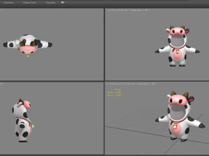 cartoon cow costume 3D Model