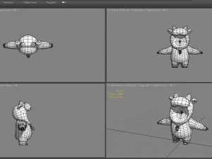 cartoon cow costume 3D Model