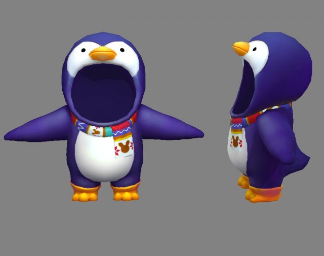 cartoon penguin costume 3D 모델 .c4d .max .obj .3ds .fbx .stl .blend 