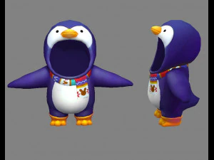 cartoon penguin costume 3D Model