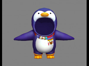 cartoon penguin costume 3D 모델