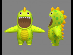cartoon dinosaur costume 3D Model