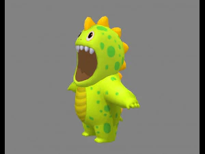 cartoon dinosaur costume 3D Model