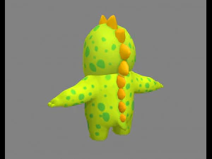 cartoon dinosaur costume 3D Model