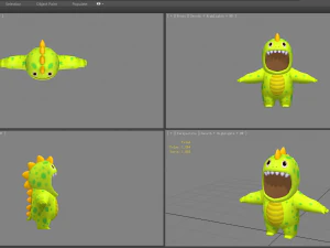 cartoon dinosaur costume 3D Model