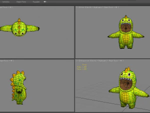 cartoon dinosaur costume 3D Model