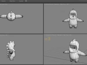 cartoon dinosaur costume 3D Model