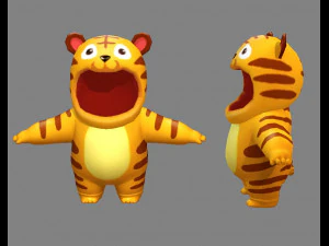 कार्टून बाघ पोशाक 3D मॉडल