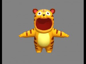 cartoon tiger costume 3D Model