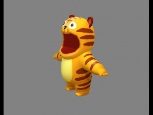 cartoon tiger costume 3D मॉडल