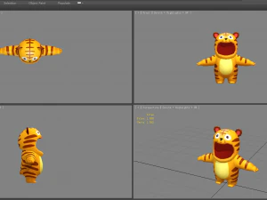 cartoon tiger costume 3D Model